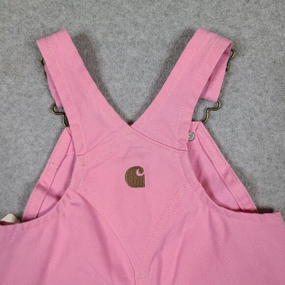 Baby Girl Clothes New Carhartt 9 Month Pink Adjustable Strap Overalls NWT - Picture 6 of 7